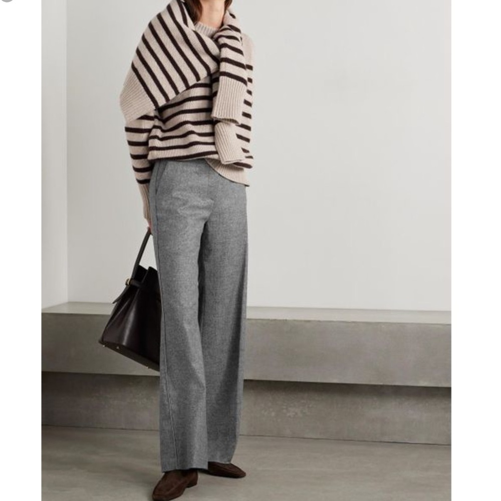 LA Ligne Cadet Herringbone Wide Leg Pants Size 4 Dark Academia High Rise Pockets